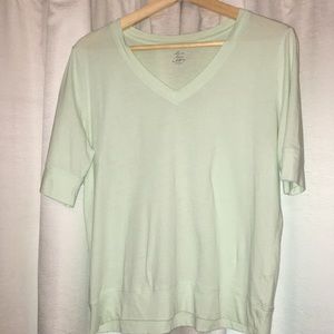 Cotton Vneck Loft Half Sleeve Tee